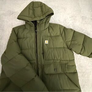 Carhartt Olive Puffer Coat with Hood